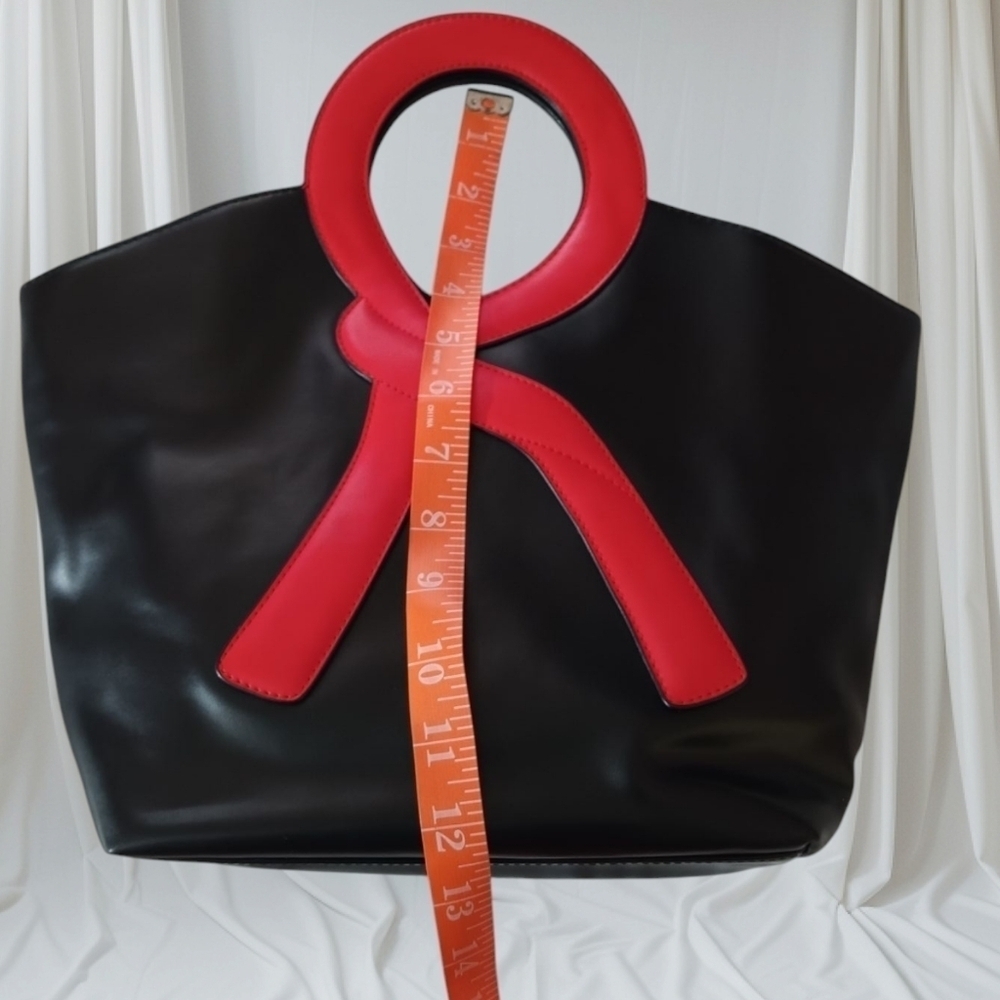 Roberta Di Camerino Black Red Leather R Logo Handbag - Picture 6 of 15